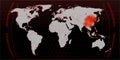 Map of the spread of the virus in the world, the coronavirus epidemic in China, a map of the spread and infection